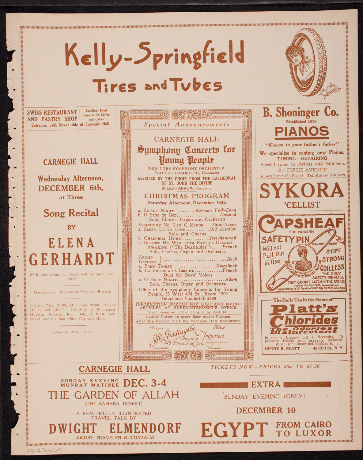 New York Philharmonic, December 3, 1916, program page 9