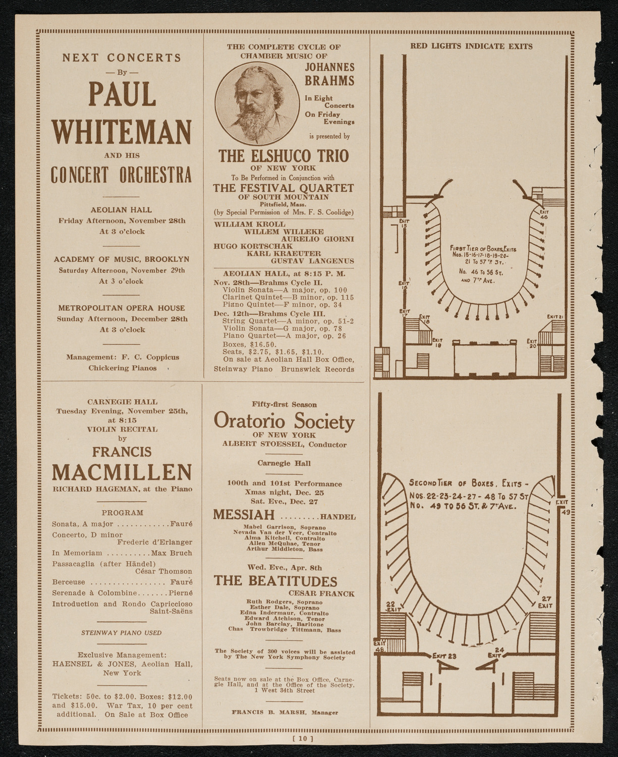 New York Philharmonic, November 20, 1924, program page 10