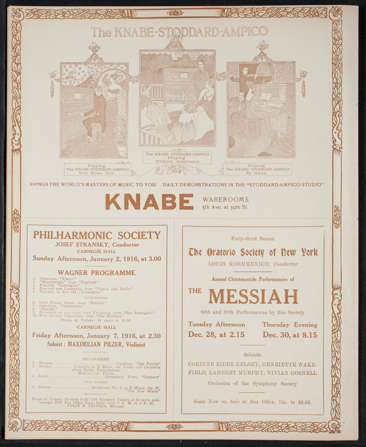 New York Philharmonic, December 16, 1915, program page 12