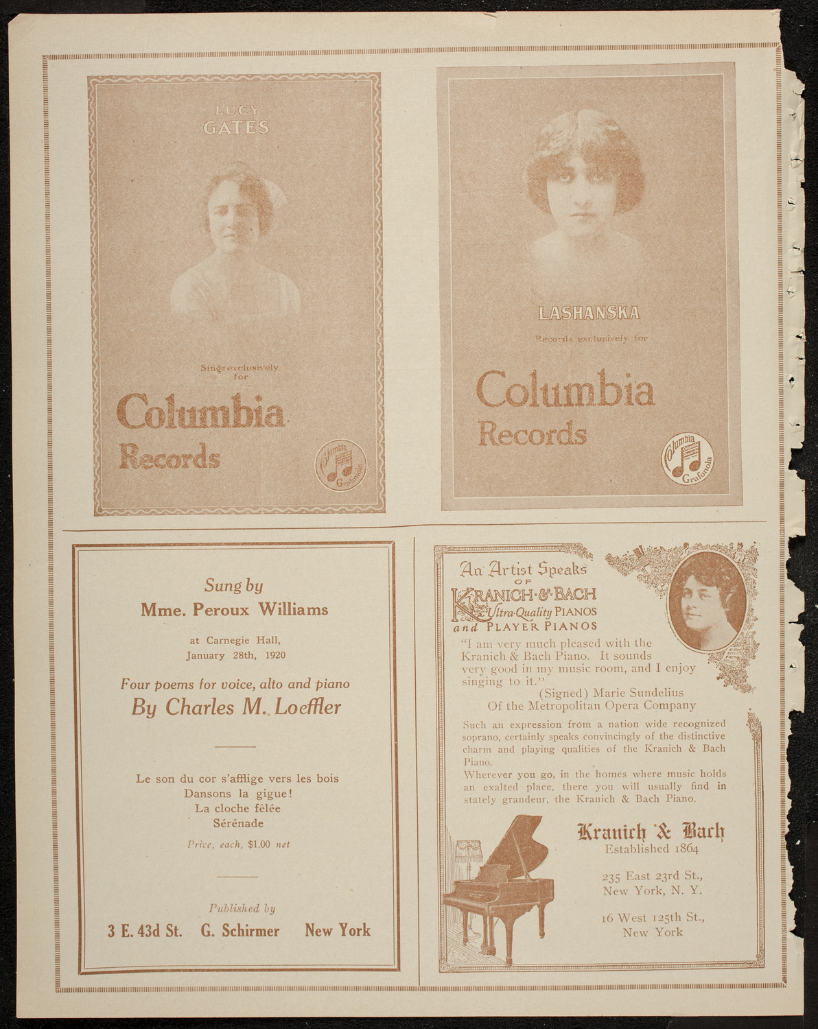 Columbia University Chorus, February 4, 1920, program page 6