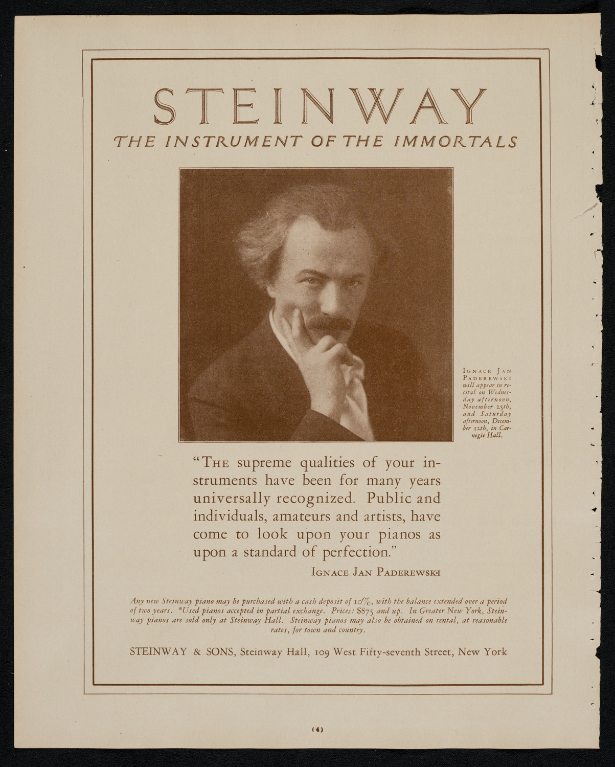 New York Philharmonic, November 20, 1925, program page 4