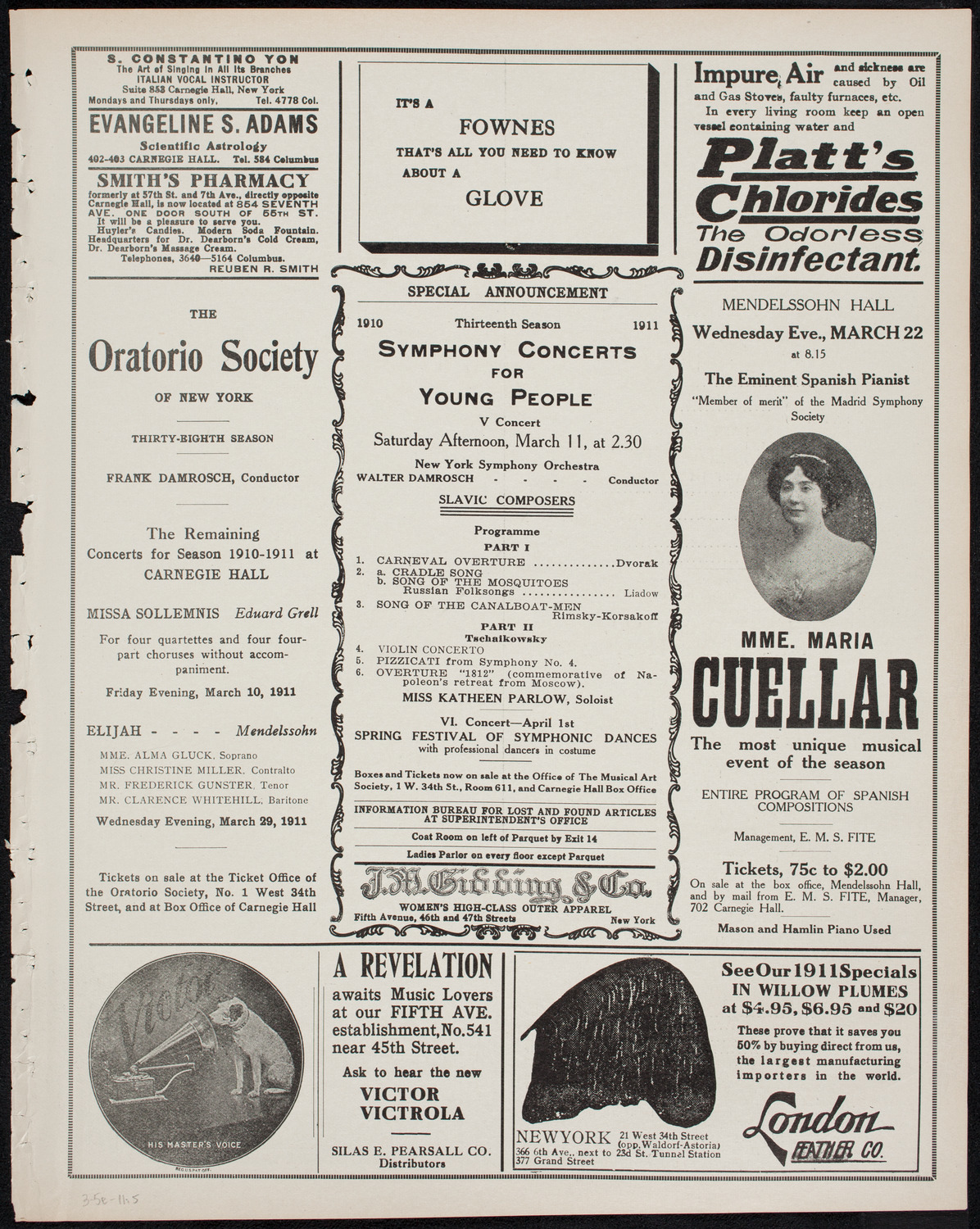 Farnsworth's Travel Talks, March 5, 1911, program page 9