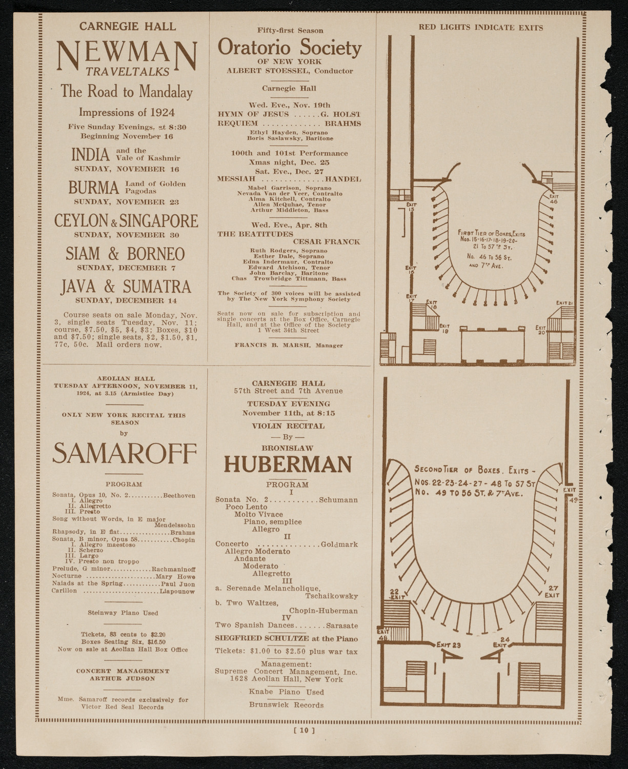 New York Philharmonic, November 7, 1924, program page 10