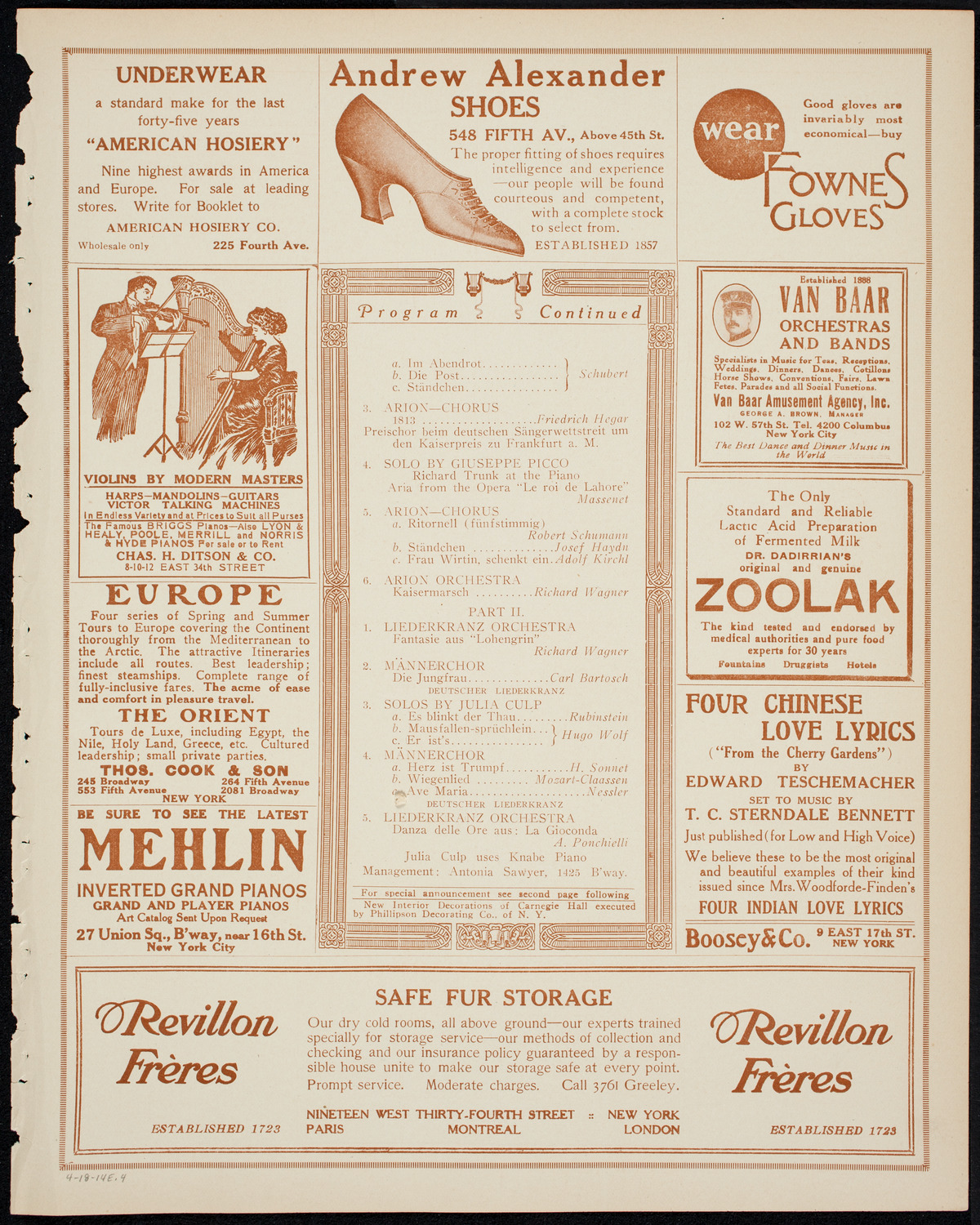 Benefit: German Seamen's Home, April 18, 1914, program page 7