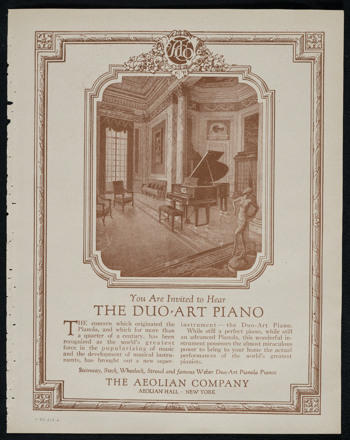 National Symphony Orchestra, January 20, 1921, program page 11