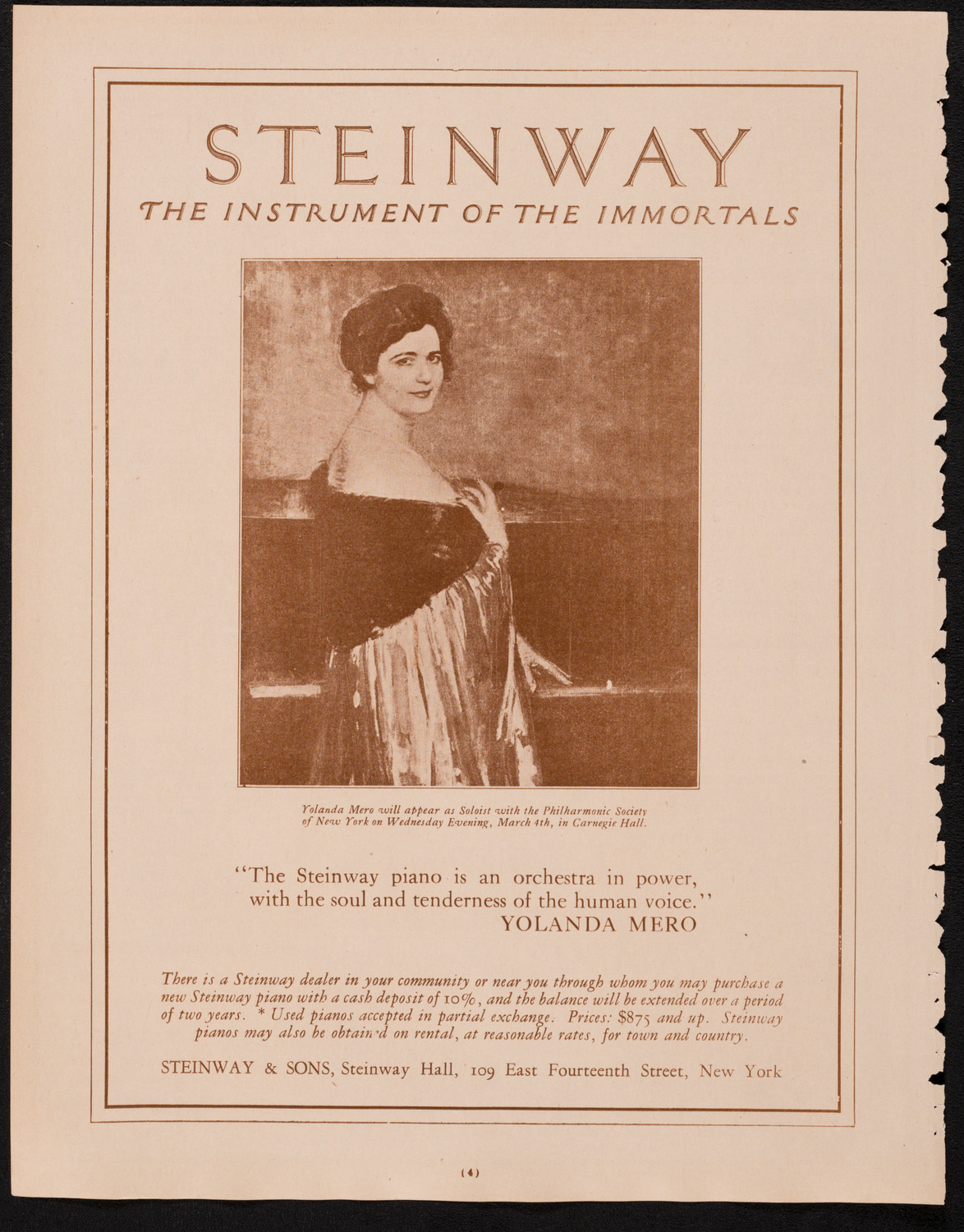 New York Symphony Orchestra, February 27, 1925, program page 4