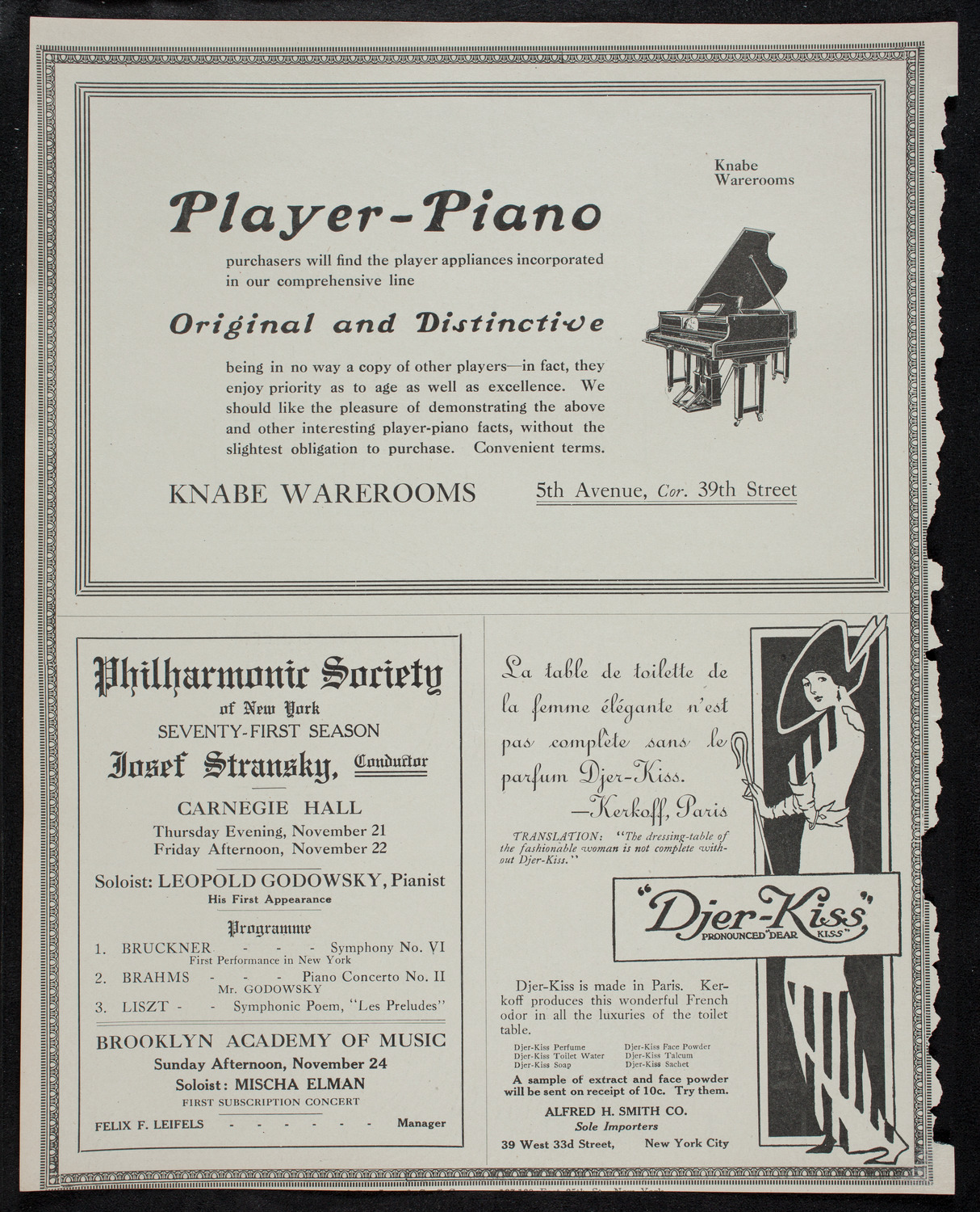 New York Philharmonic, November 17, 1912, program page 12