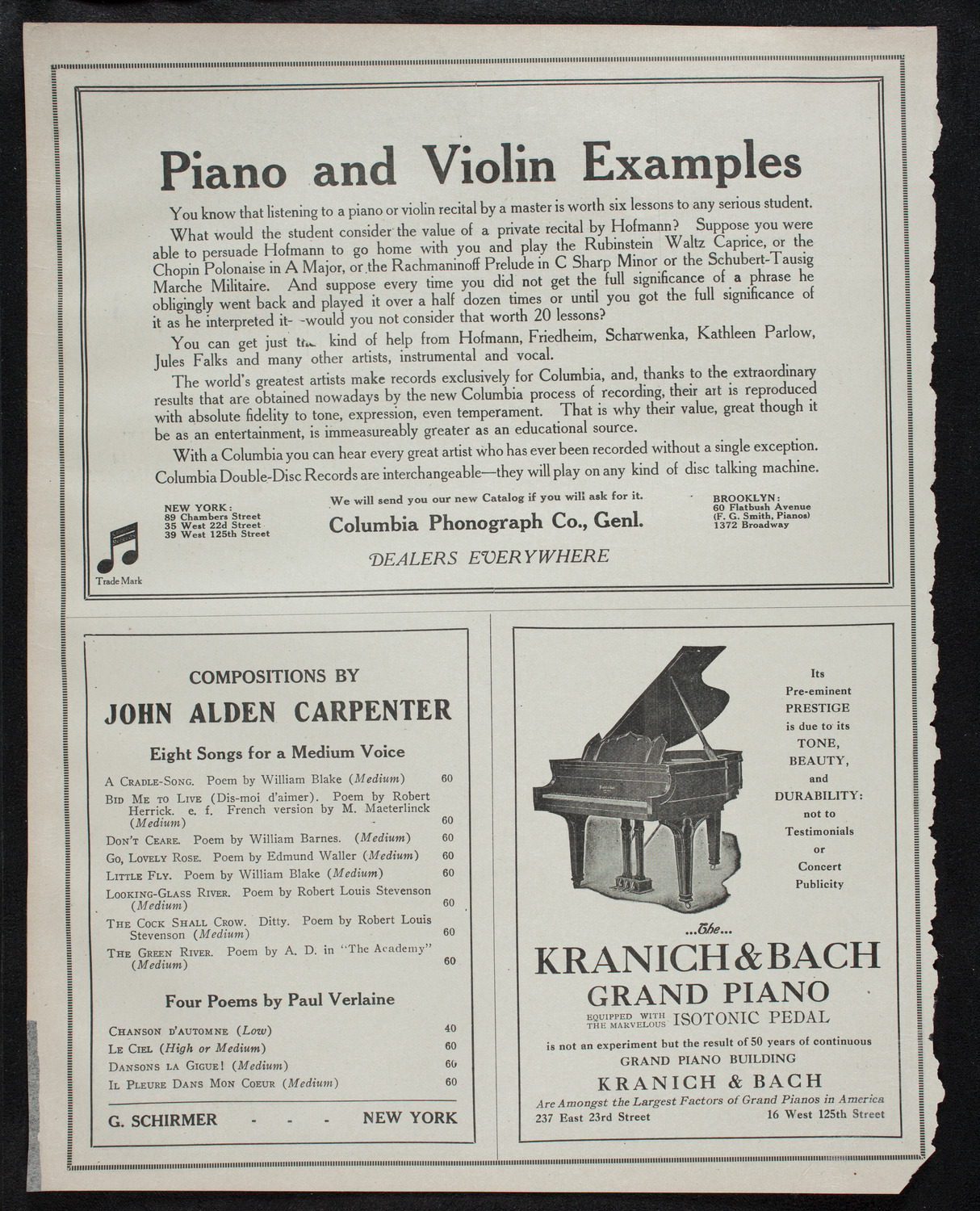 Titta Ruffo with Orchestra, November 25, 1912, program page 6