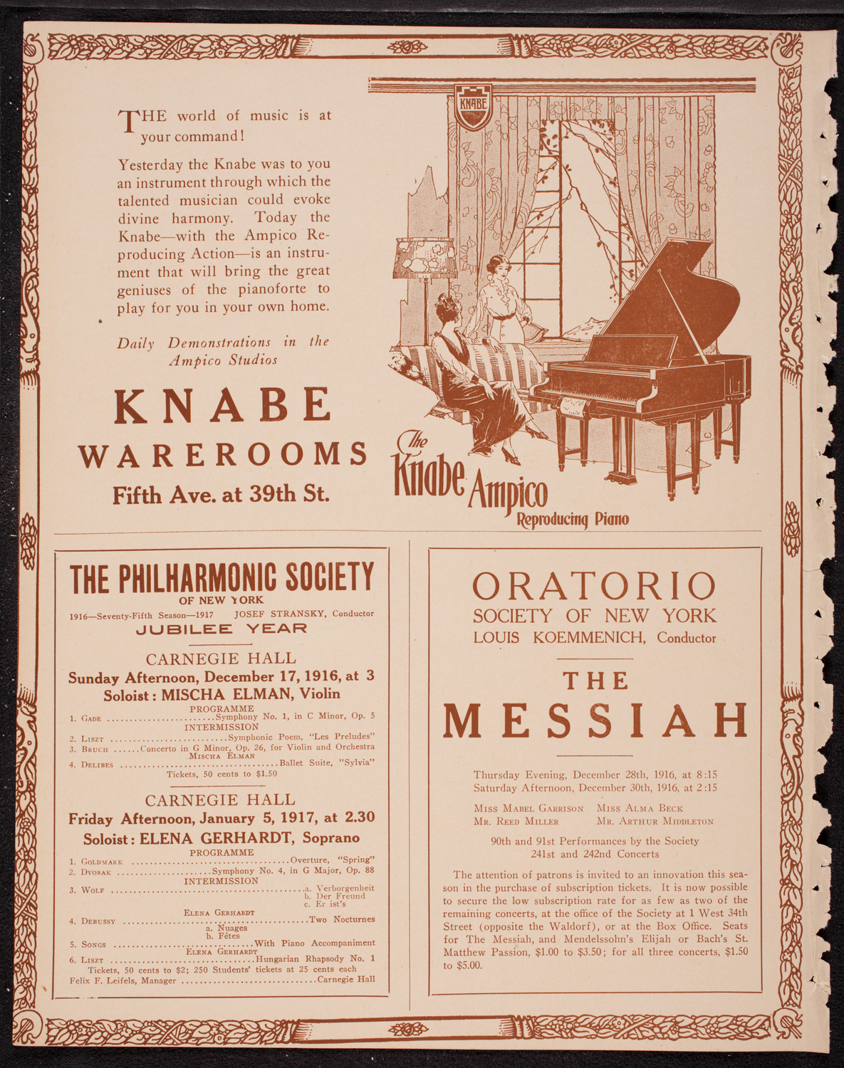 New York Philharmonic, December 14, 1916, program page 12