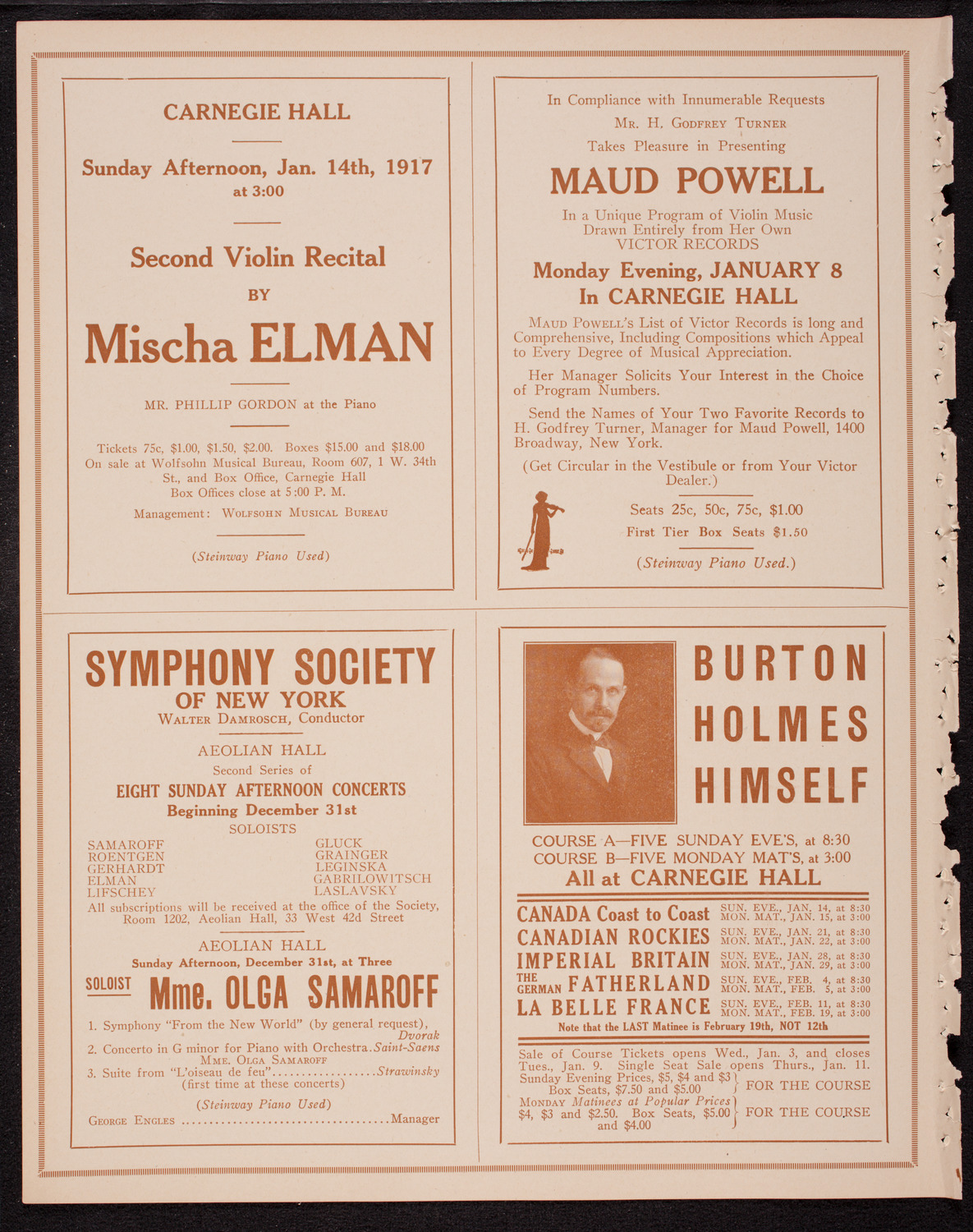 Benefit: B.F.B. Permanent Blind Relief War Fund, December 29, 1916, program page 8