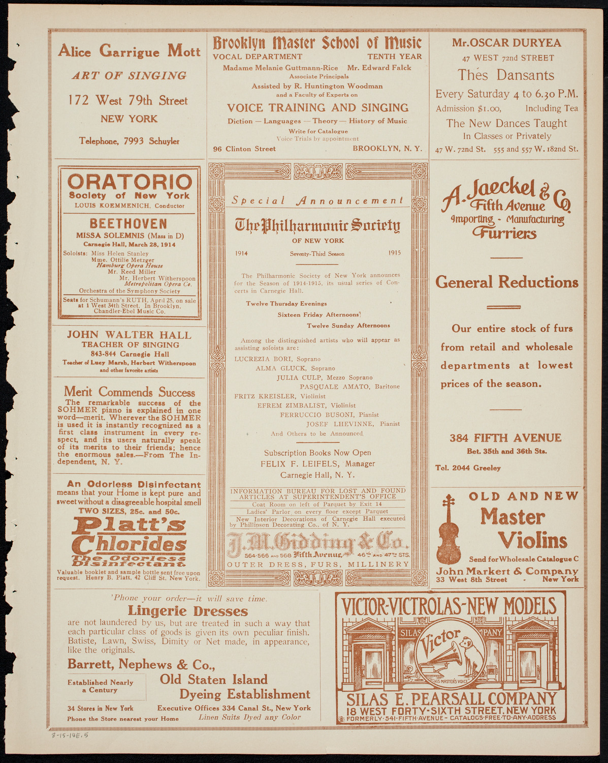 Newman Traveltalks: Paris, March 15, 1914, program page 9