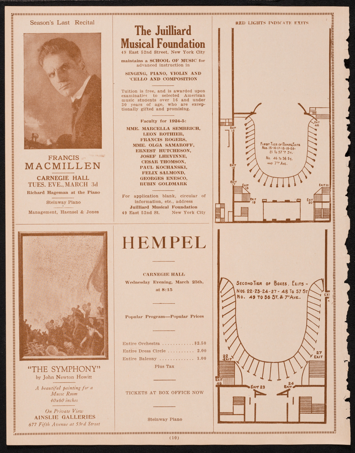 New York Philharmonic, February 27, 1925, program page 10