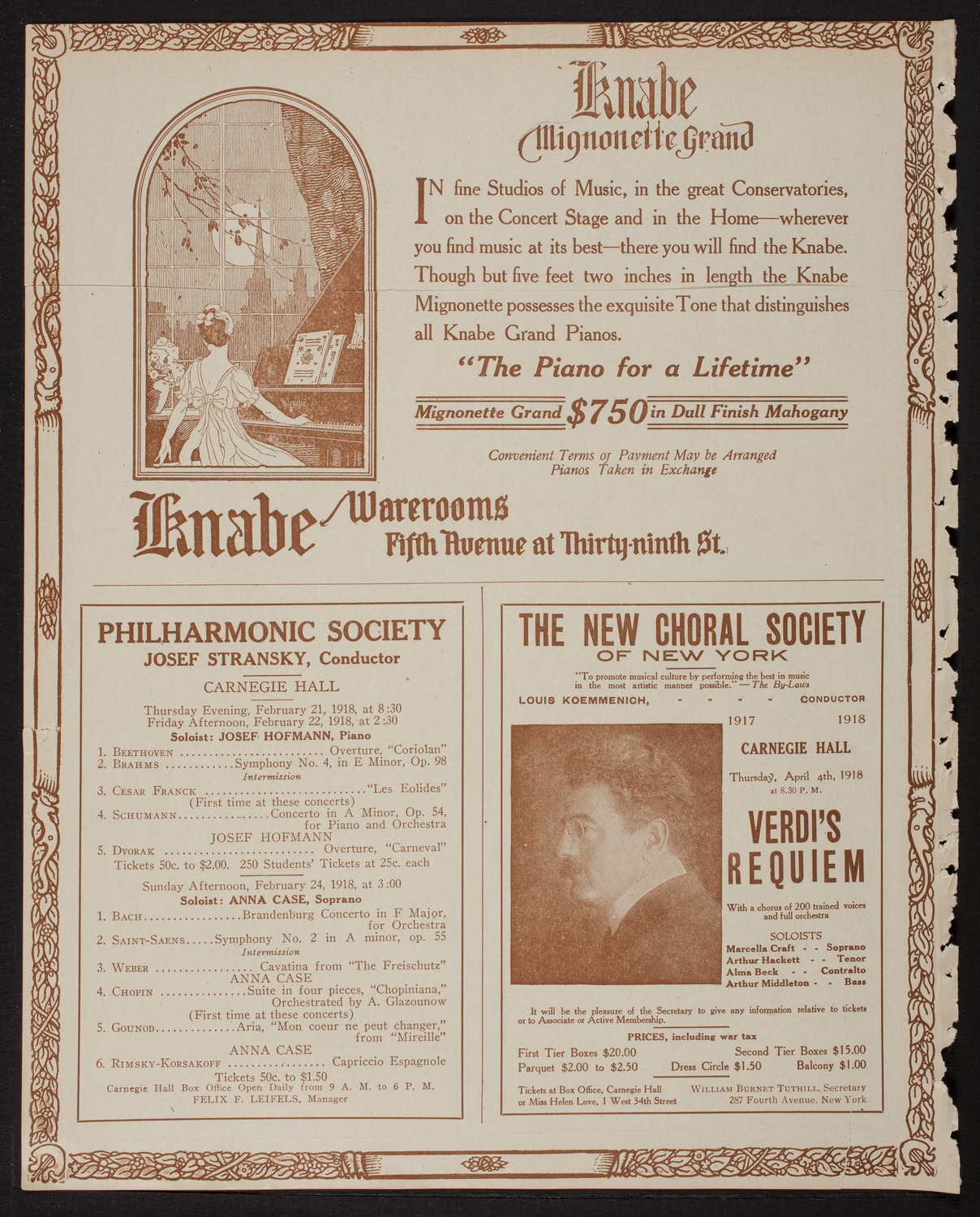 Henri Verbrugghen conducting The Russian Symphony Orchestra, February 21, 1918, program page 12