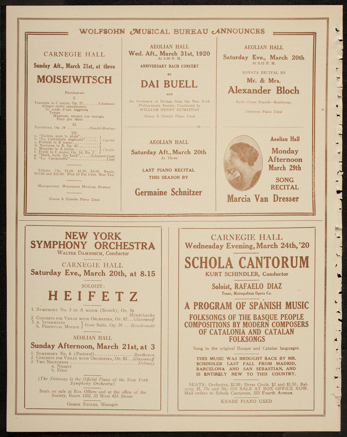 Isadora Duncan Dancers, March 13, 1920, program page 8