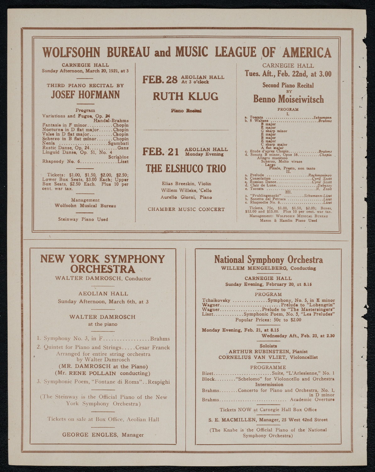 Symphony Concert for Young People, February 19, 1921, program page 8