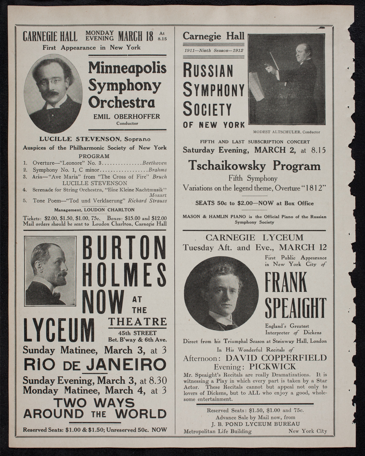 Mendelssohn Choir of Toronto with the Theodore Thomas Orchestra, February 28, 1912, program page 10