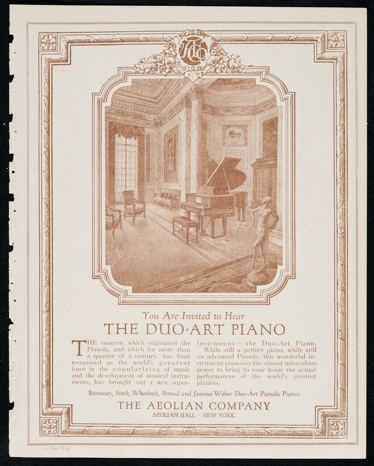 Benno Moiseiwitsch, Piano, November 27, 1920, program page 11