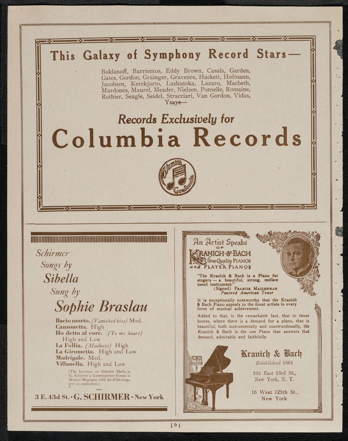 National Symphony Orchestra, April 13, 1921, program page 6