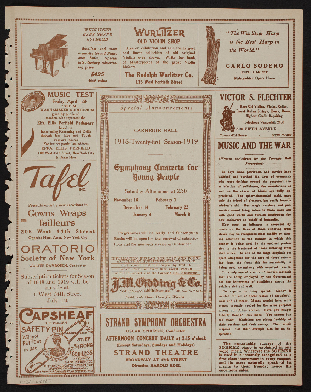 Kallman Orphanage 20th Anniversary Celebration, April 20, 1918, program page 9