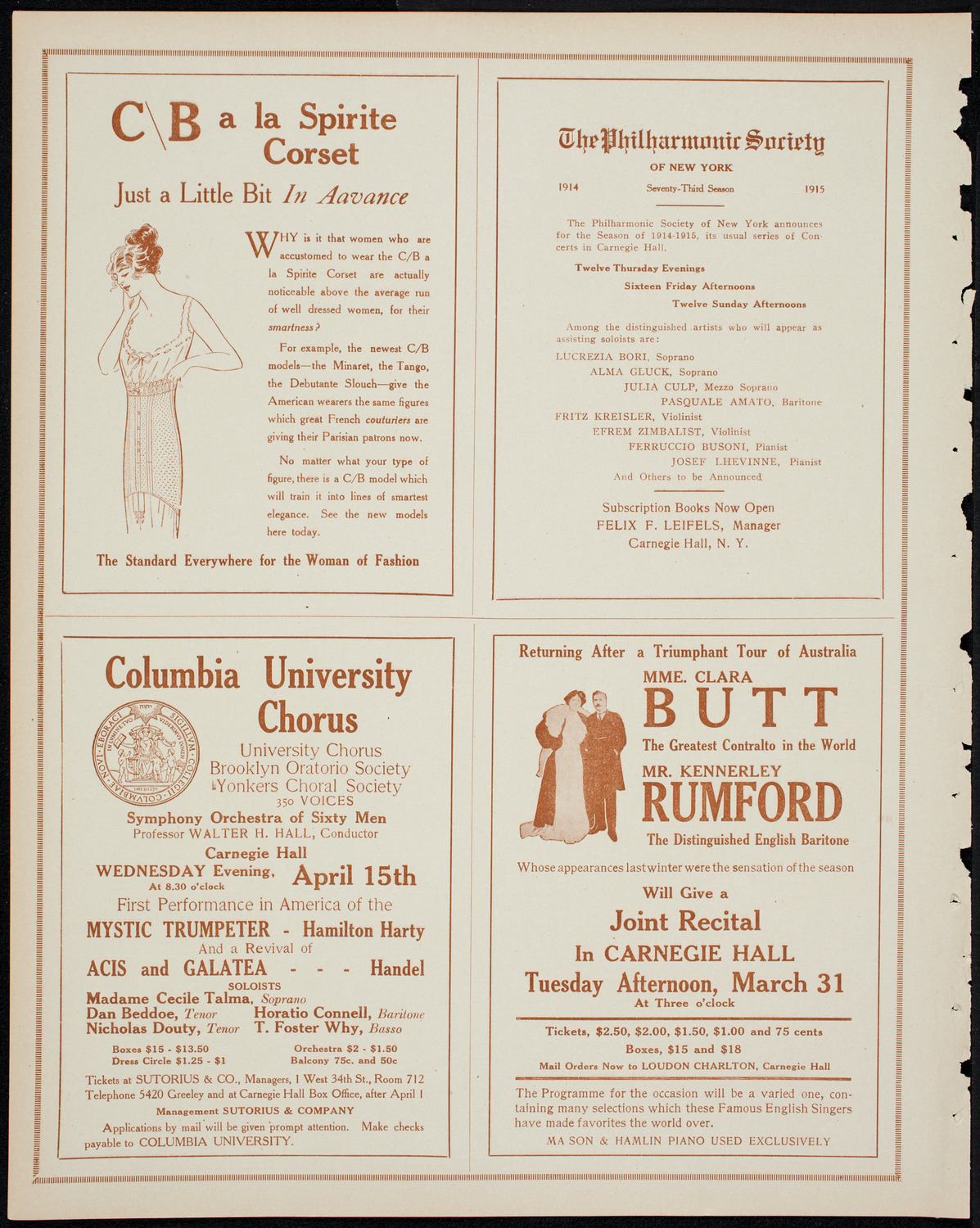 Jan Kubelik, Violin, with Orchestra, March 21, 1914, program page 8