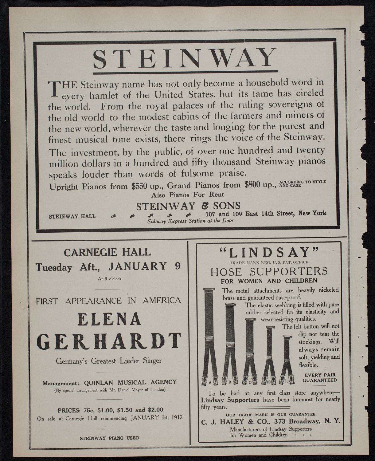 New York Philharmonic, December 22, 1911, program page 4