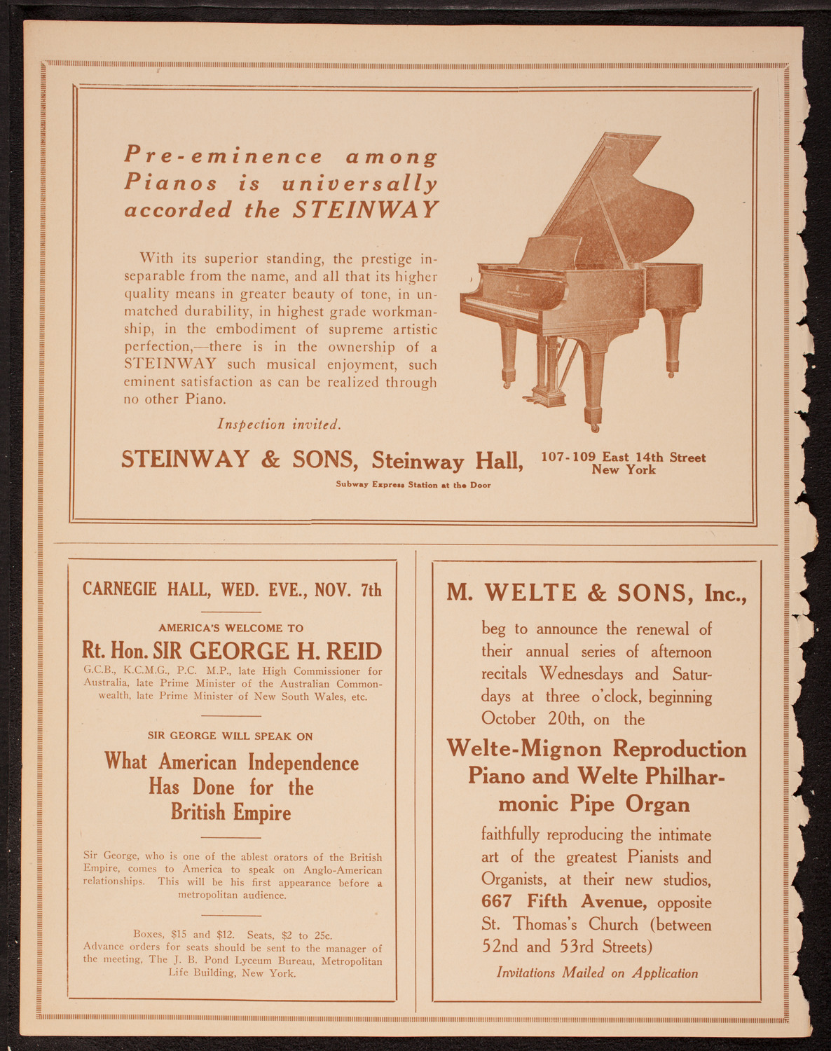 New York Philharmonic, October 26, 1917, program page 4