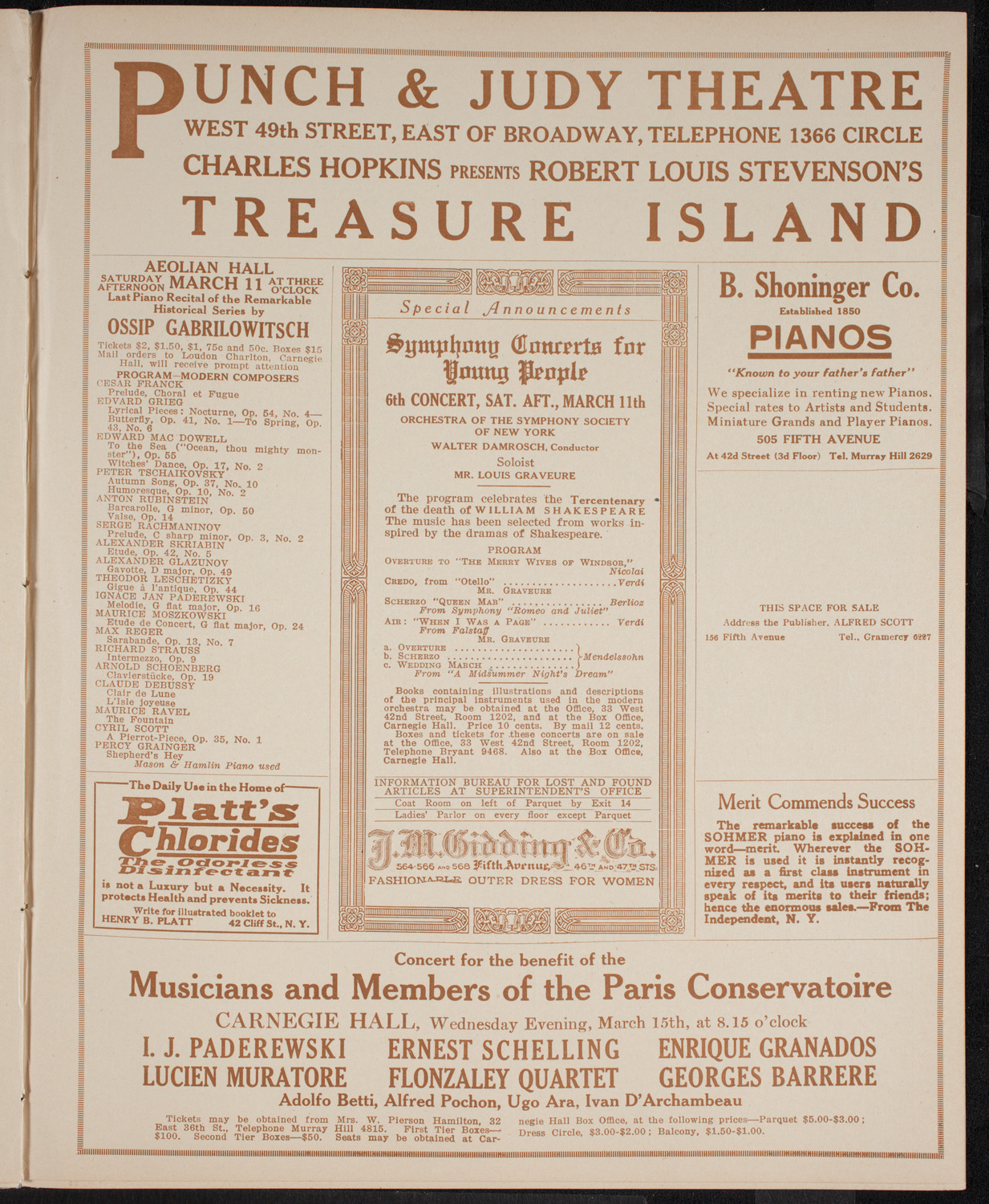 New York Philharmonic, March 2, 1916, program page 9