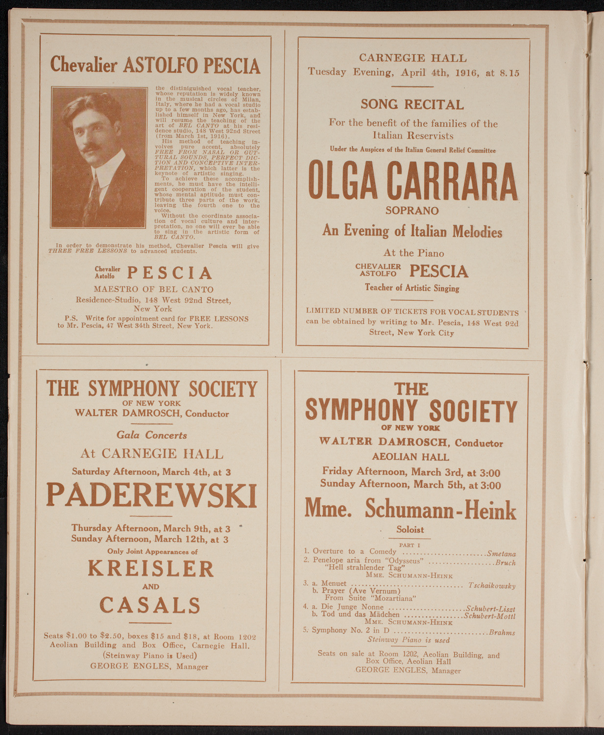 New York Symphony Orchestra, March 2, 1916, program page 8
