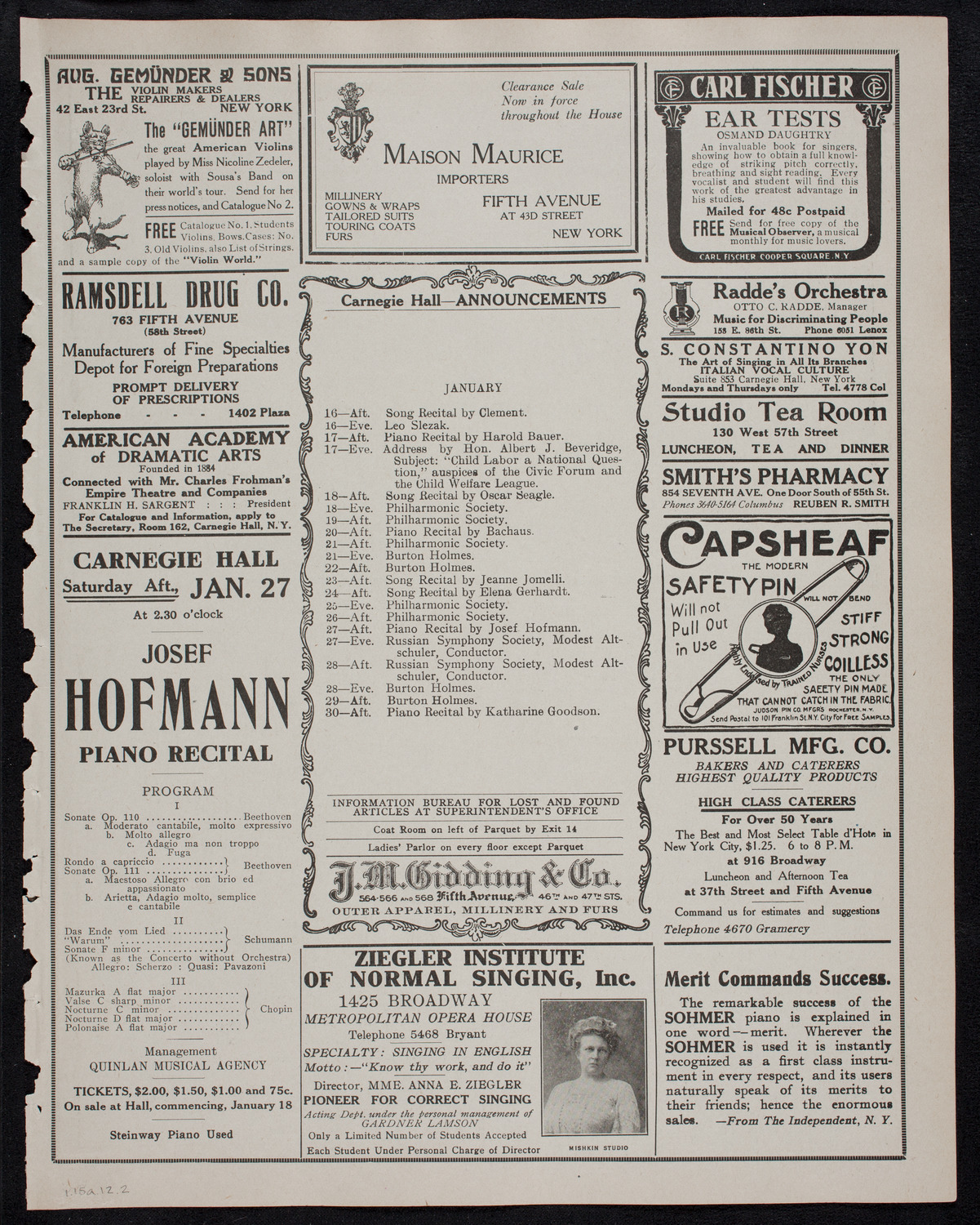 Burton Holmes Travelogue: Spain and Portugal, January 15, 1912, program page 3