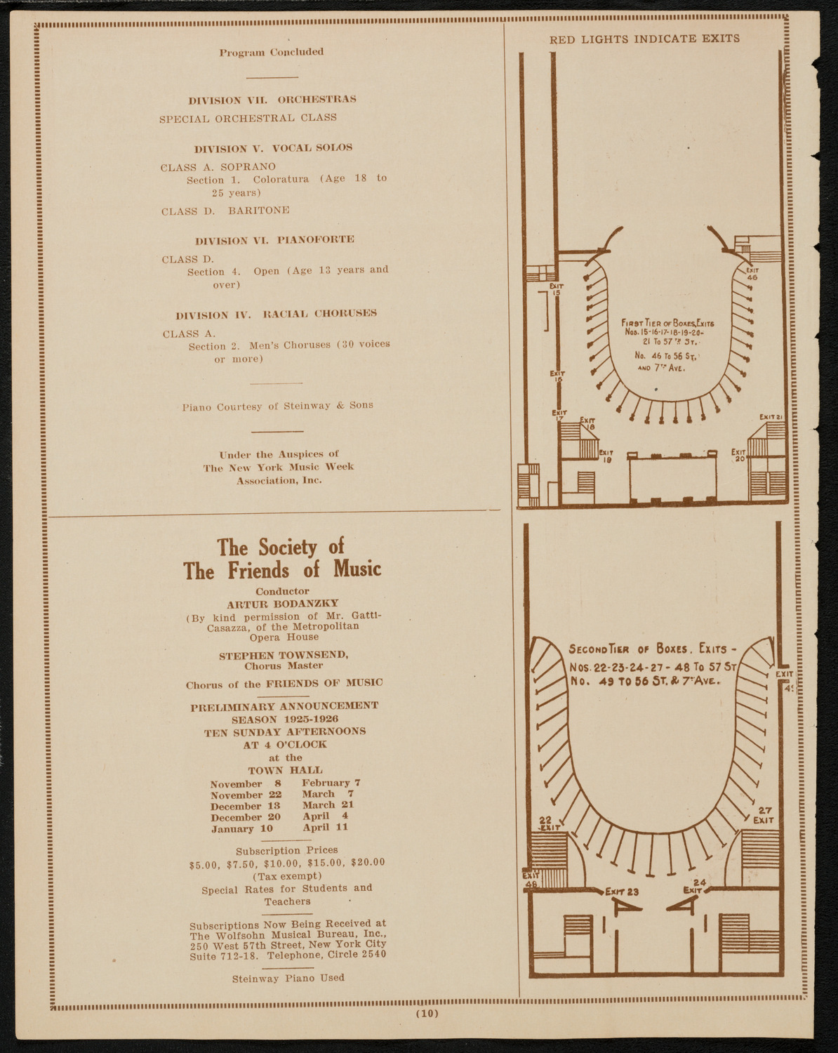 New York Music Week Association Concert, May 7, 1925, program page 10