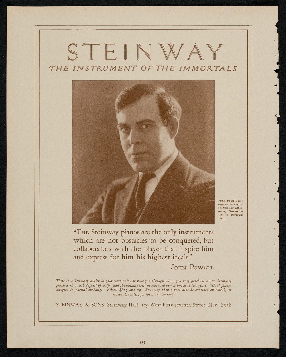 New York Philharmonic, October 29, 1925, program page 4