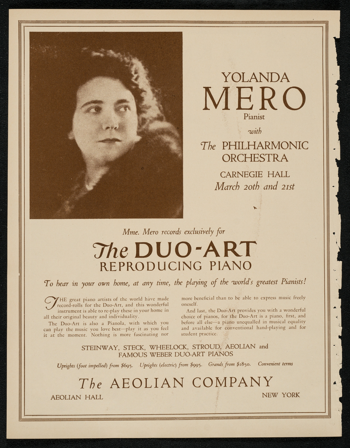 Frieda Hempel, Soprano, Carl Flesch, Violin, and Elly Ney, Piano, March 18, 1924, program page 2