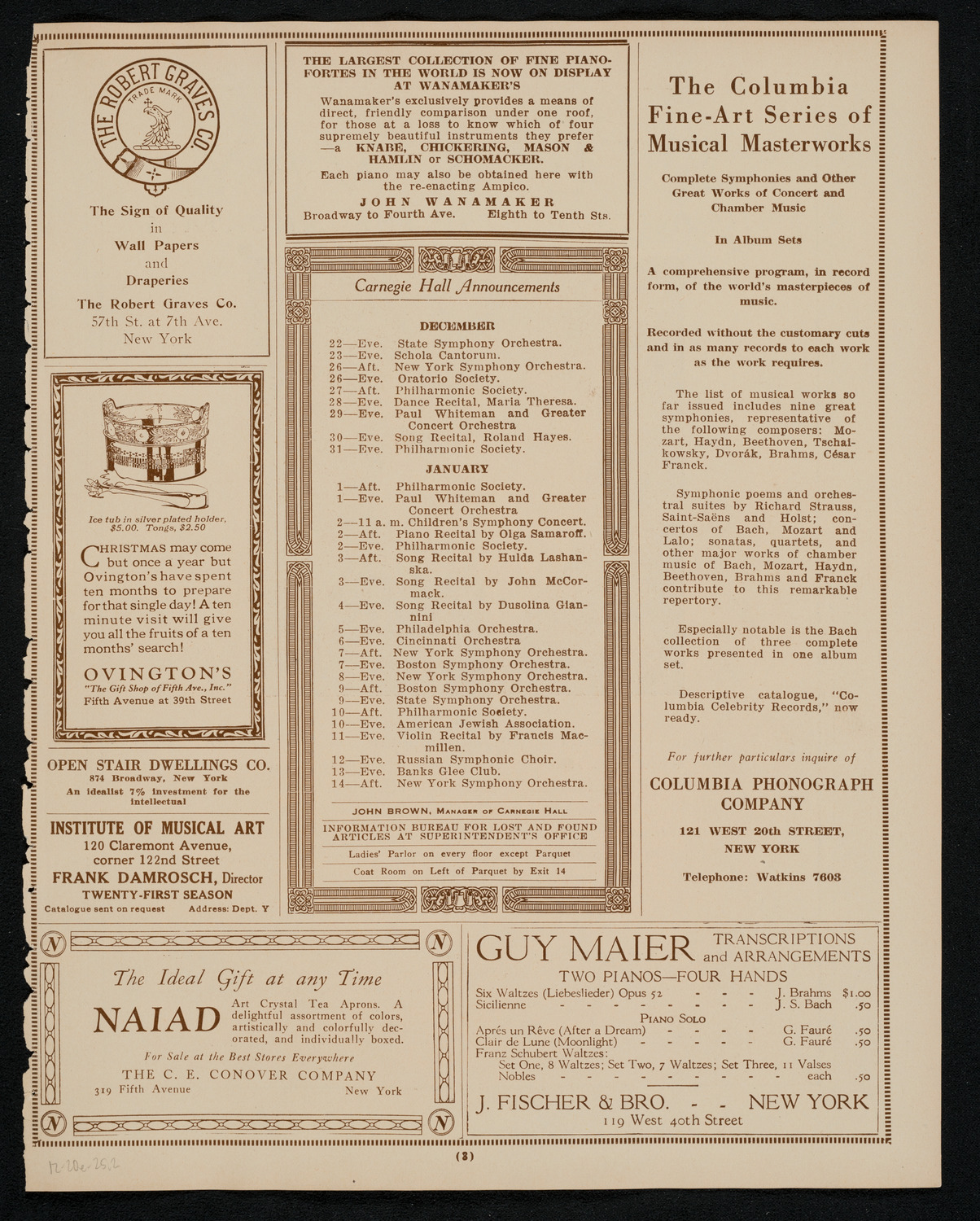 Newman Traveltalks: Wild Animal and Savage Life, December 20, 1925, program page 3