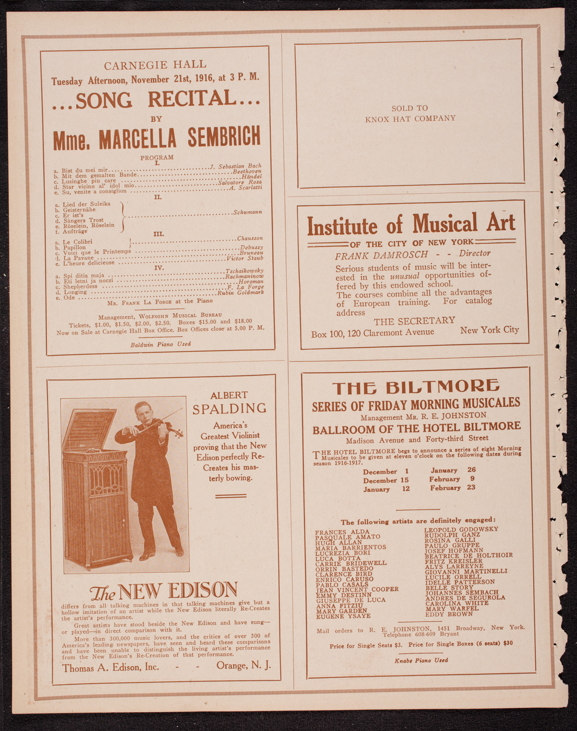 Elmendorf Lecture: Children and Flowers from Many Lands, November 20, 1916, program page 2