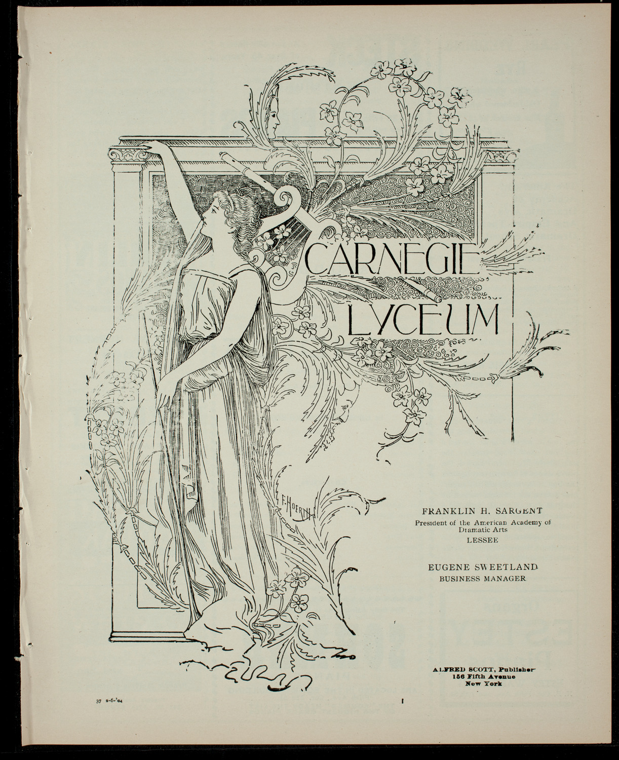 Amateur Comedy Club, February 6, 1904, program page 1