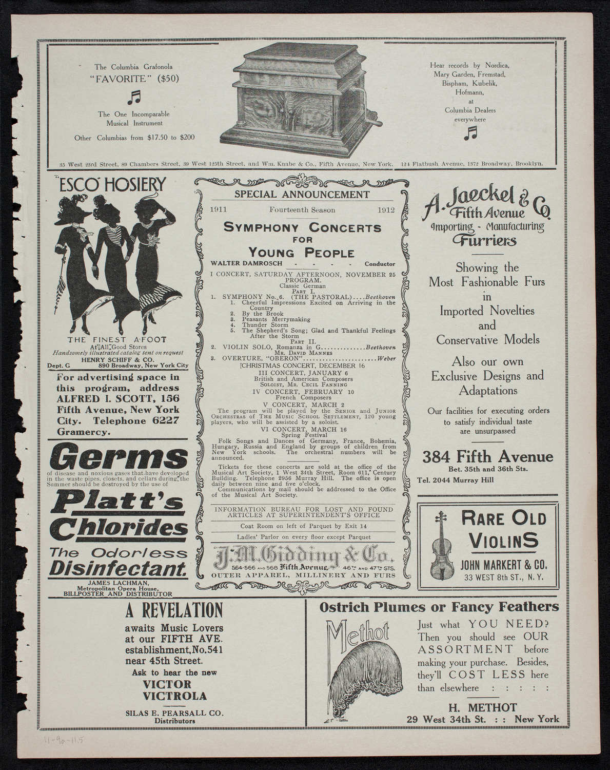 Alma Gluck, Soprano, November 9, 1911, program page 9