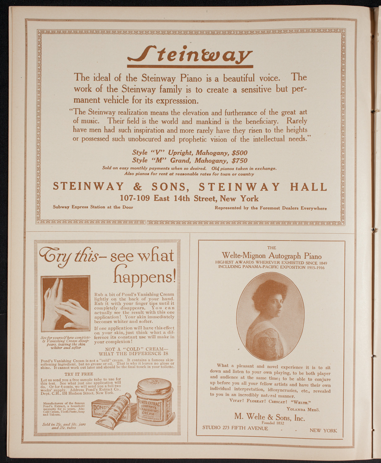 Josef Hofmann, Piano, January 29, 1916, program page 4