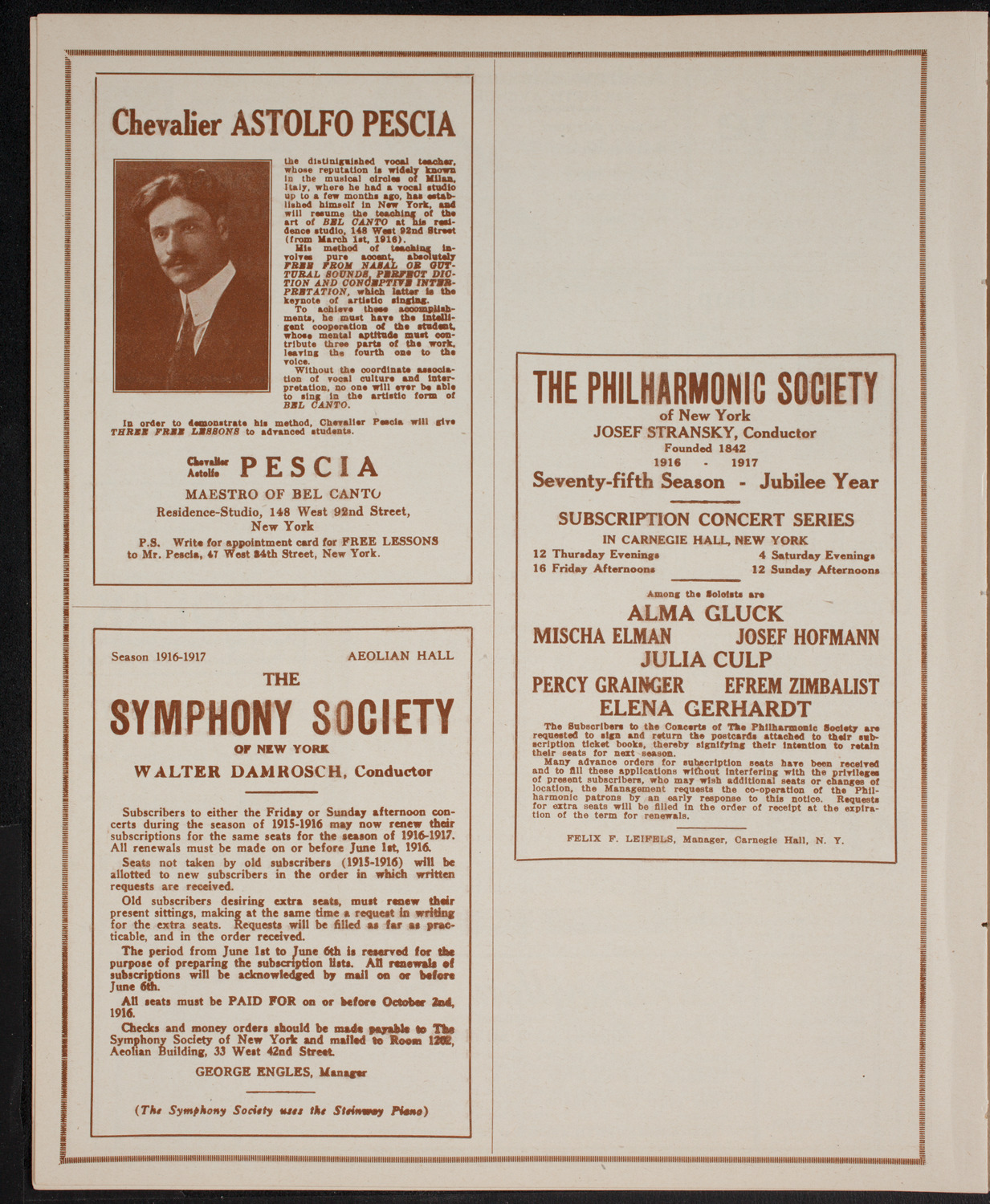 Kriens Symphony Club, April 29, 1916, program page 8