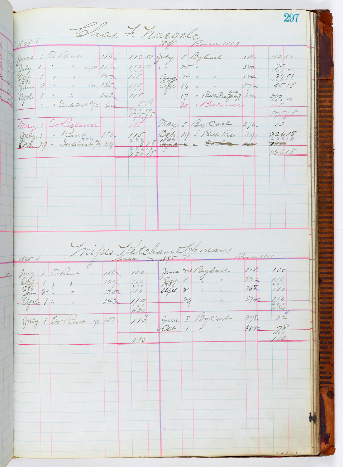 Music Hall Accounting Ledger, volume 1, page 297