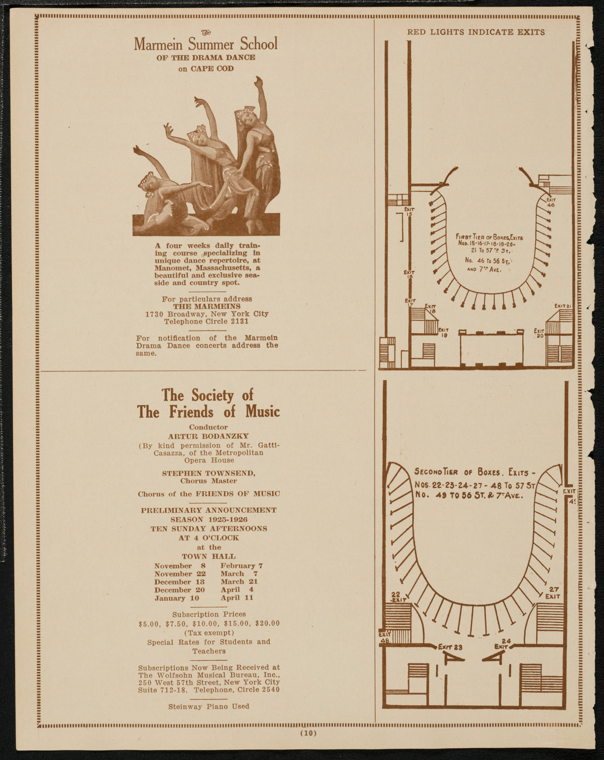 Freiheit Gesang Verein, May 9, 1925, program page 10