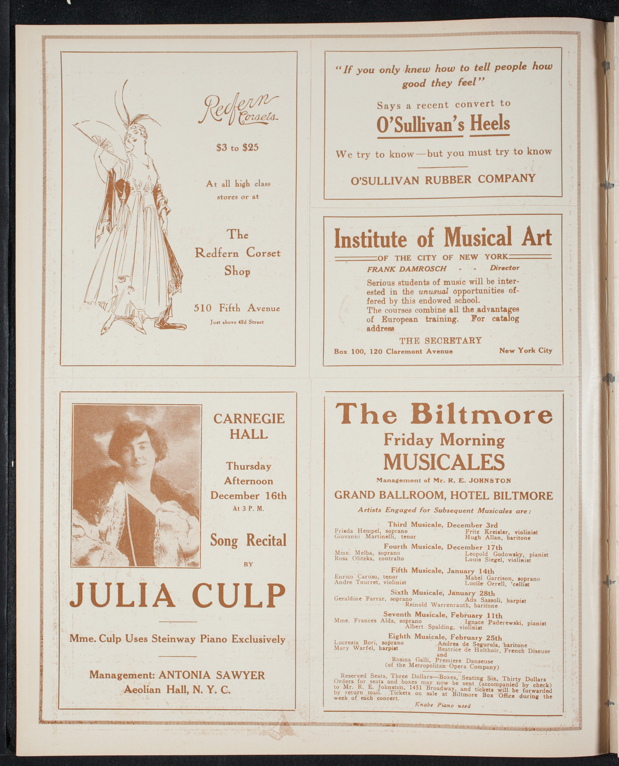 John McCormack, Tenor, November 21, 1915, program page 2