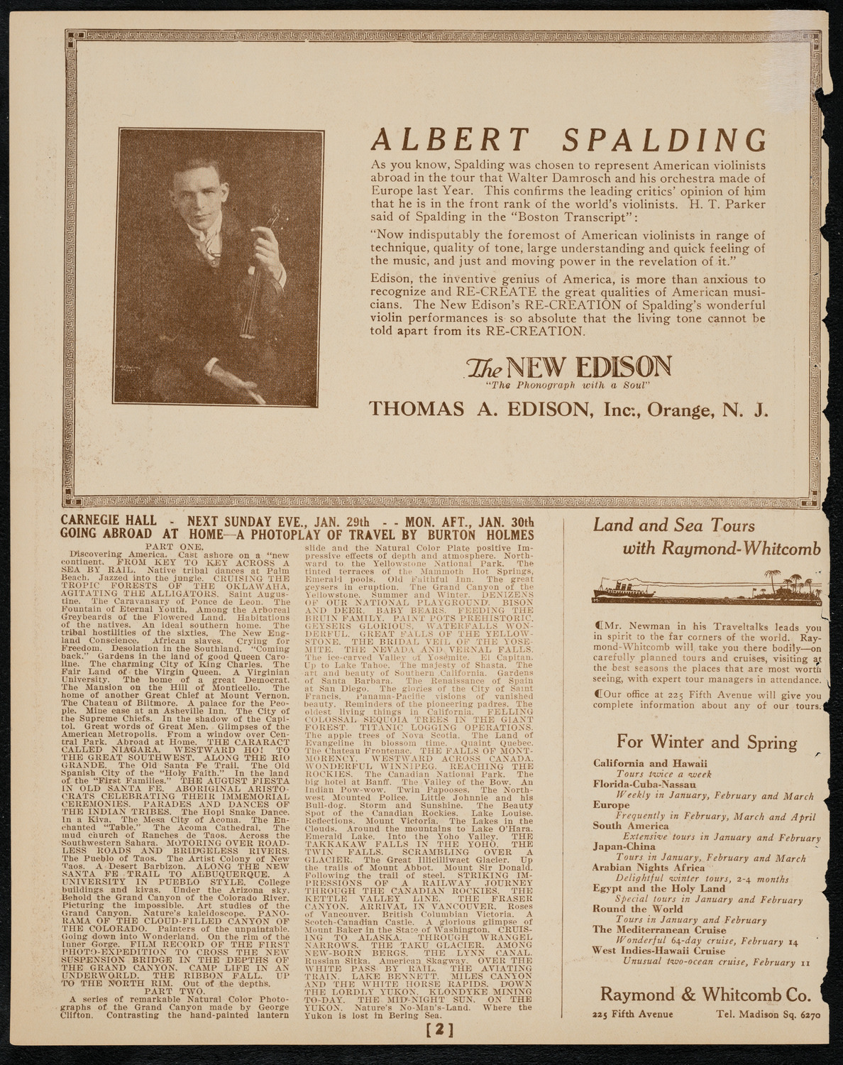 Burton Holmes Travelogue: Inspecting the Philippines, January 22, 1922, program page 2