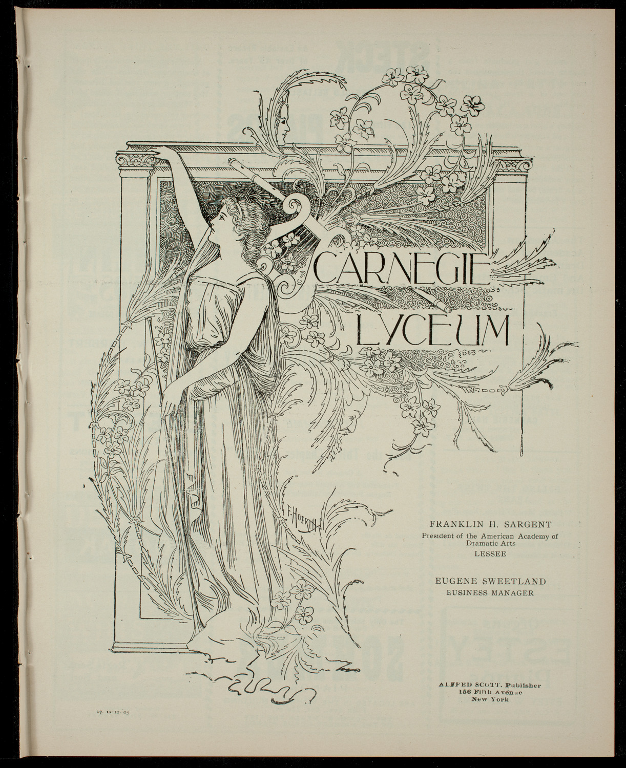 Fifth Annual Entertainment for the Benefit of the Hudson Guild Library, December 12, 1903, program page 1