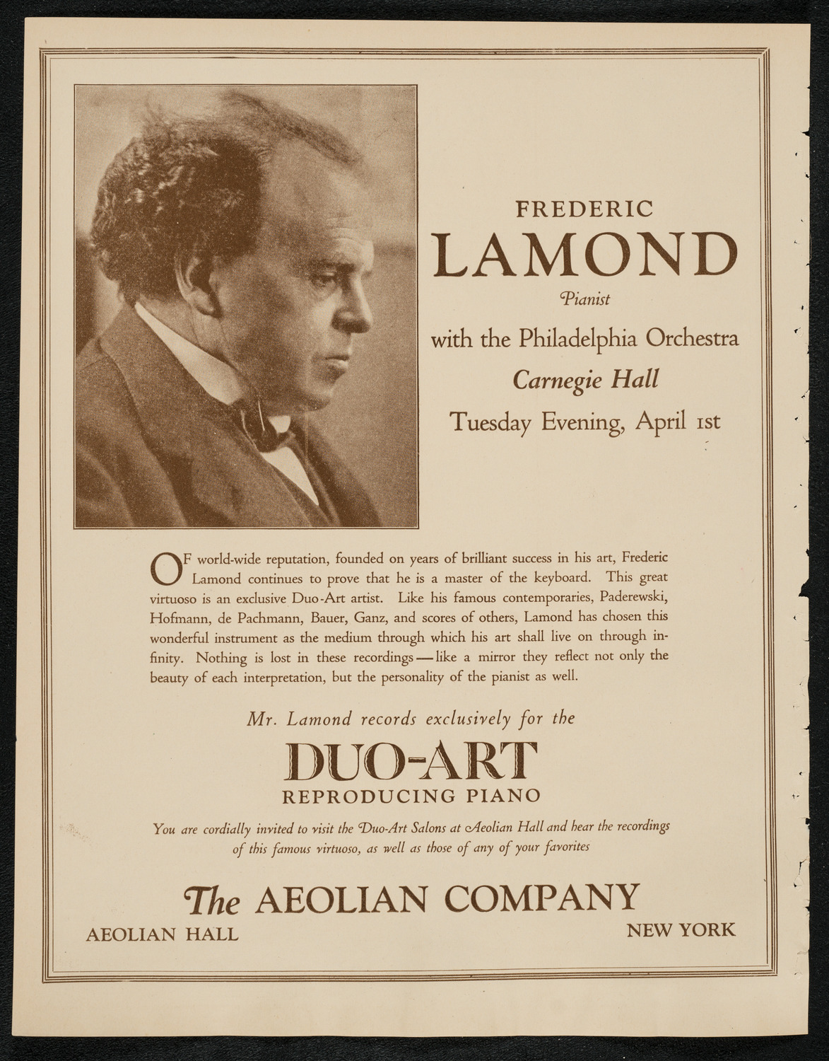 Philadelphia Orchestra, April 1, 1924, program page 2