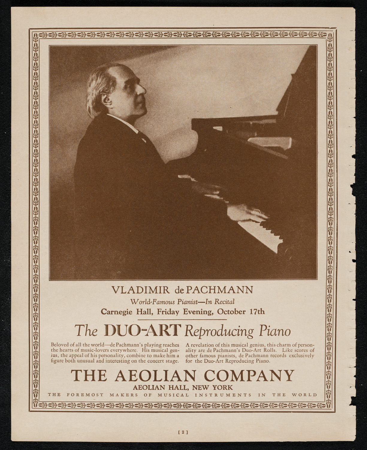Bernardo Olshanky, Baritone, assisted by Helen Jeffrey, October 11, 1924, program page 2