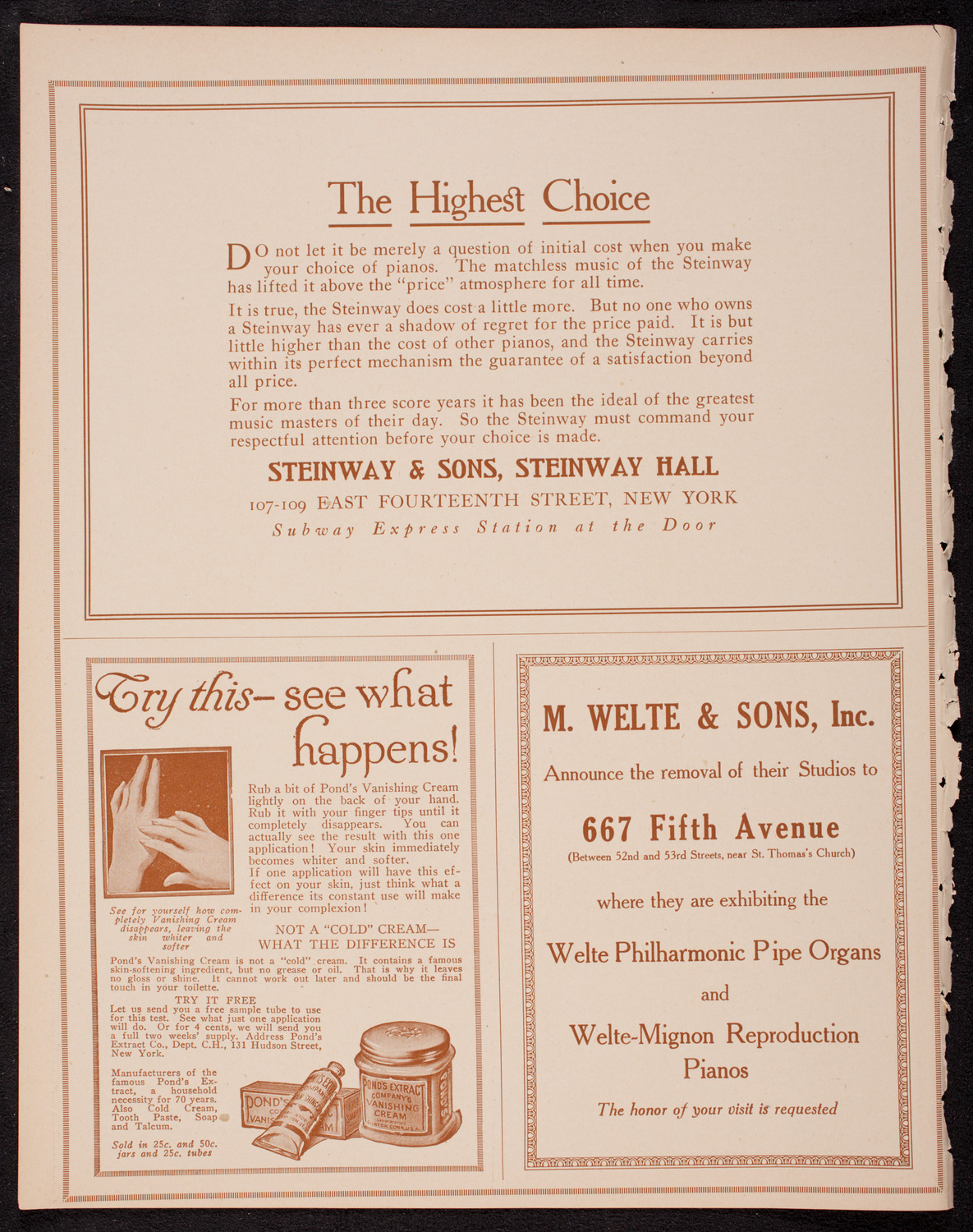 Eddy Brown, Violin, October 15, 1916, program page 4