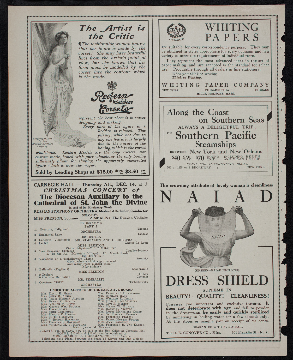 New York Banks' Glee Club, December 5, 1911, program page 2