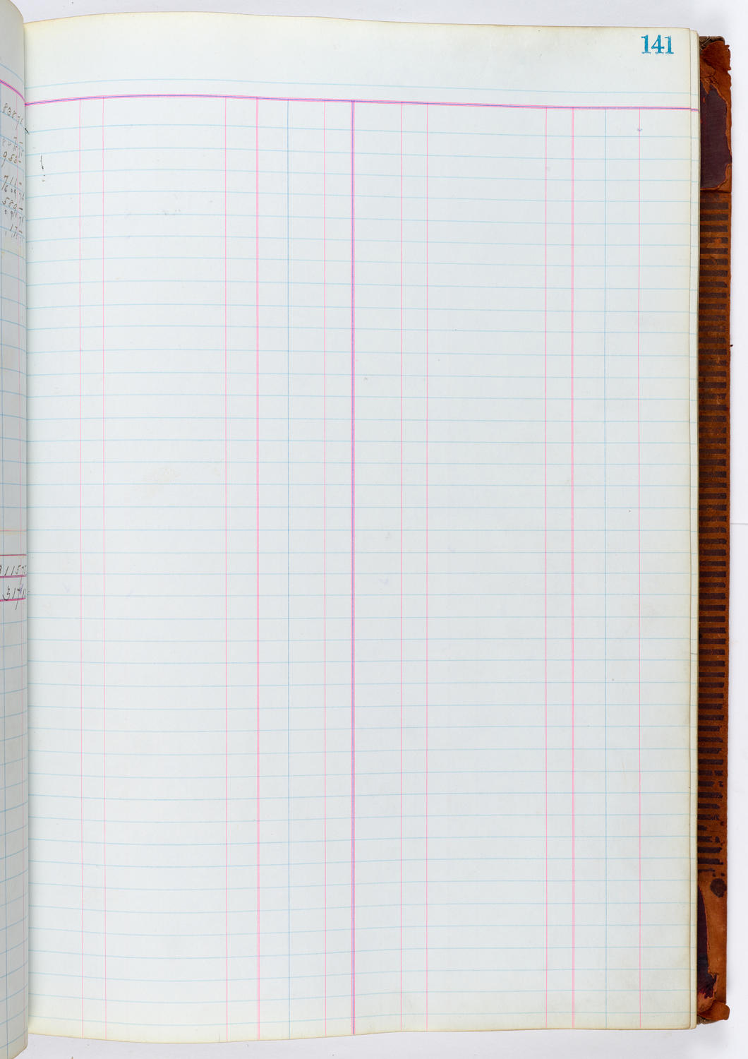 Music Hall Accounting Ledger, volume 1, page 141