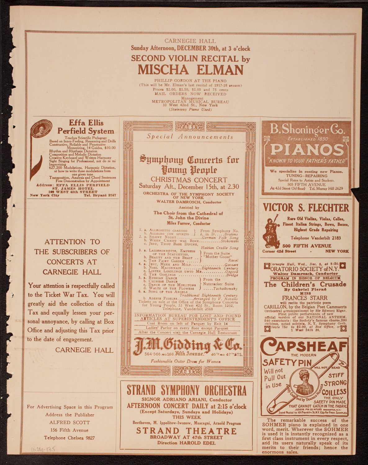 Lecture by Sergeant Arthur Guy Empey, November 28, 1917, program page 9