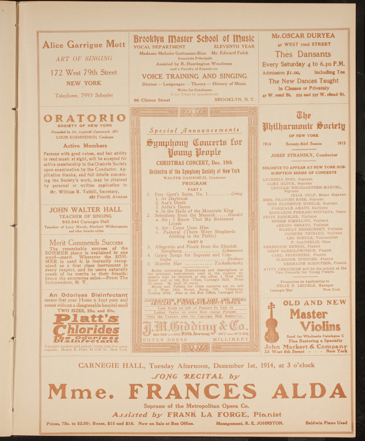 Elmendorf Lecture: Around Southern Europe, November 30, 1914, program page 9